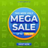 Free vector mega deals sale banner background