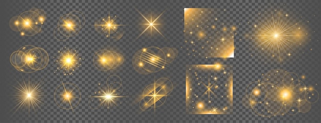 Free vector mega pack of transparent sparkle element background for decoration