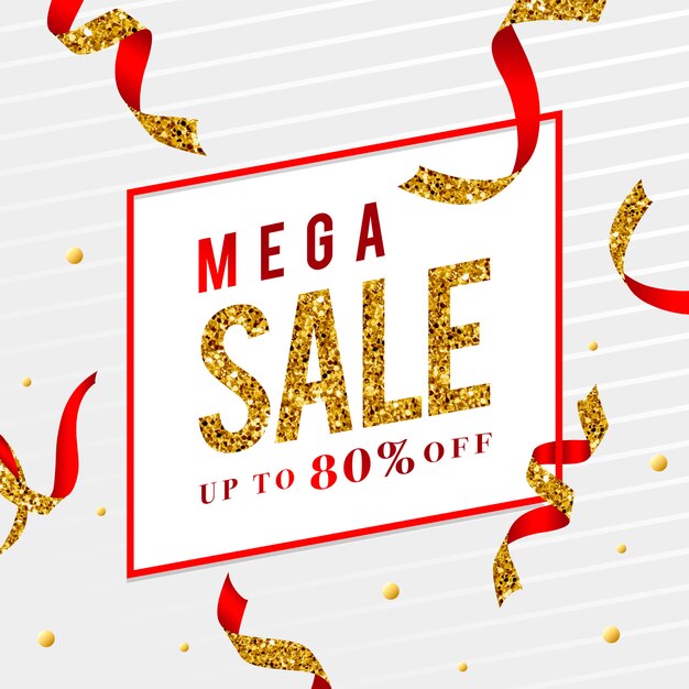 Mega sale 80% off sign vector