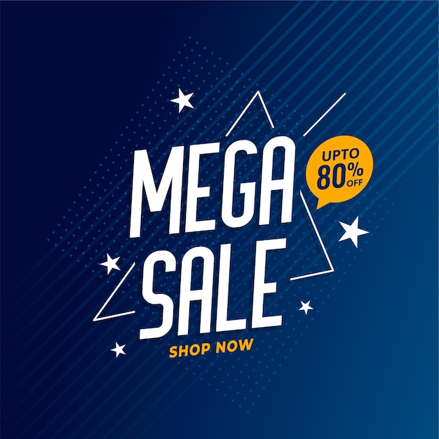 Mega sale discount poster template design