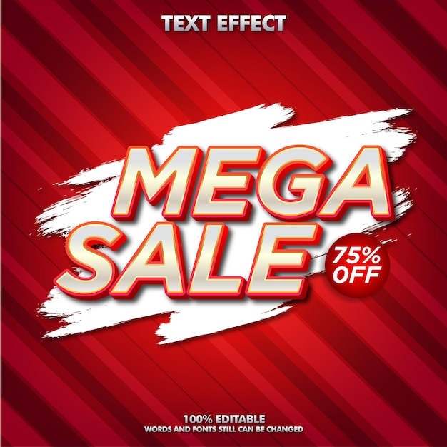 Free Vector mega sale editable text effect