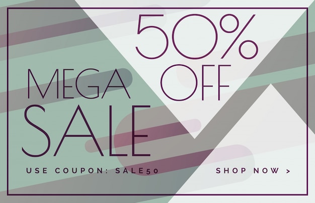 Free Vector mega sale offer discount banner voucher template design