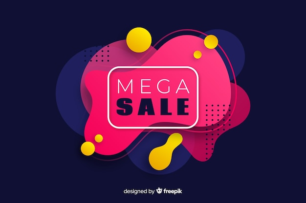 Mega sales background with abstract shapes