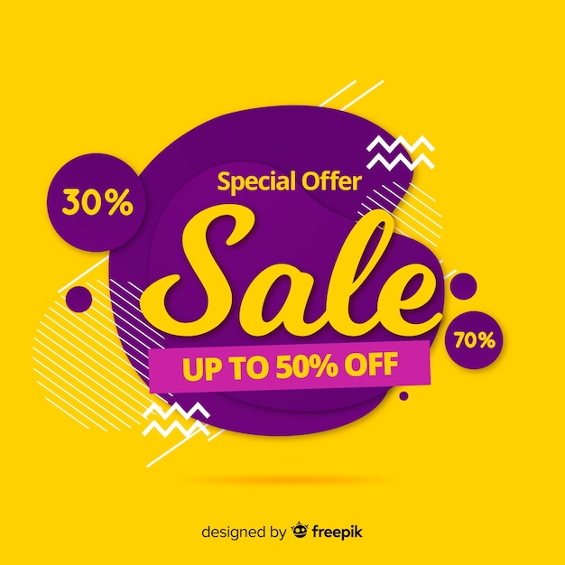 Mega sales background with abstract shapes