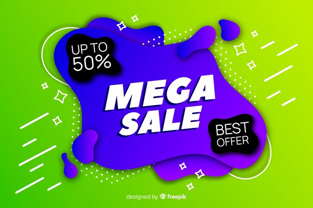 Mega sales background with abstract shapes