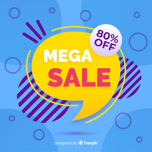 Mega sales background with abstract shapes