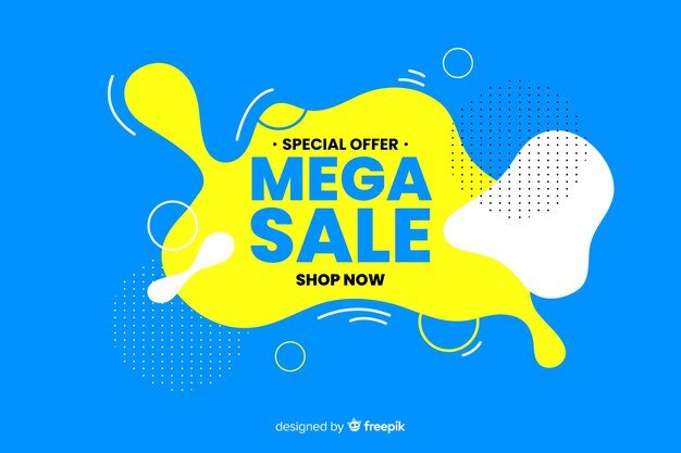 Mega sales background with abstract shapes