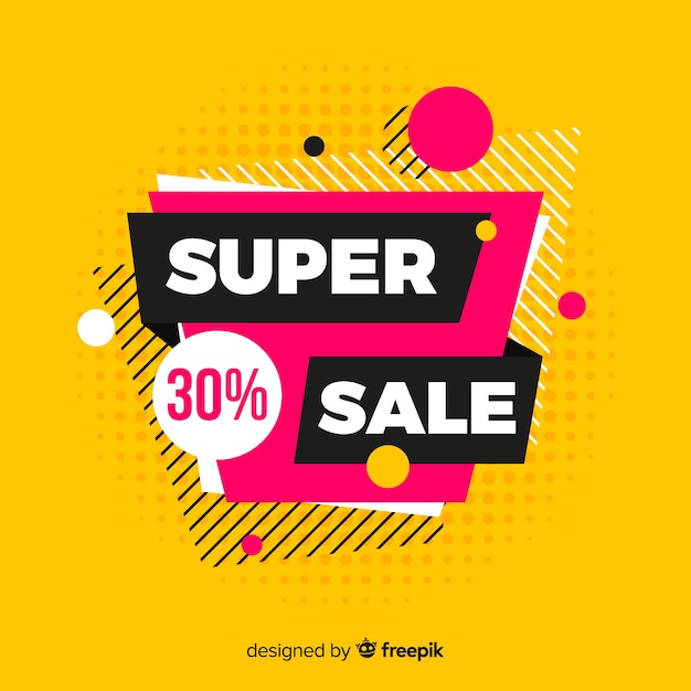 Mega sales background with abstract shapes