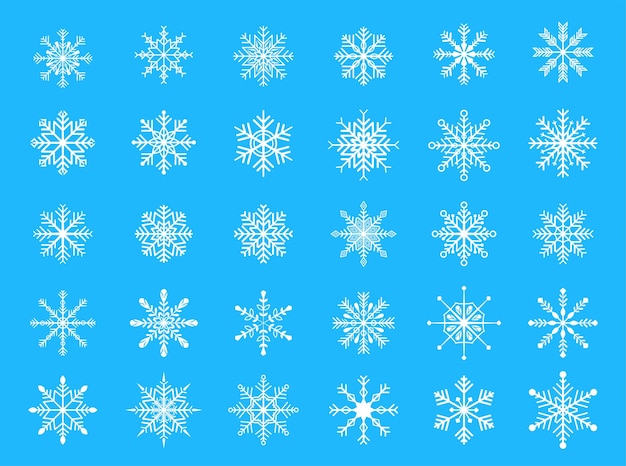 Free vector mega set of decorative snowflake element of christmas design