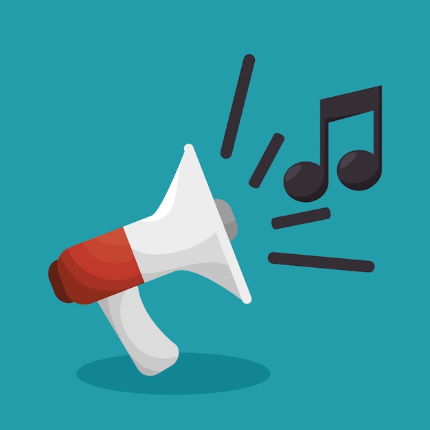 Free Vector megaphone sound device illustration