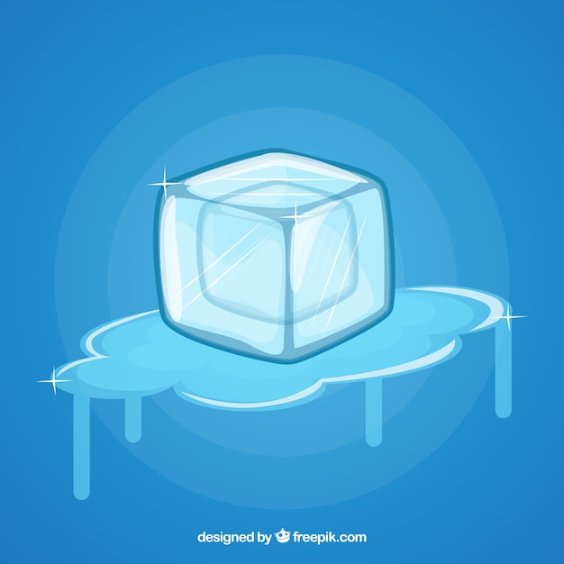 Free Vector melting ice cube background