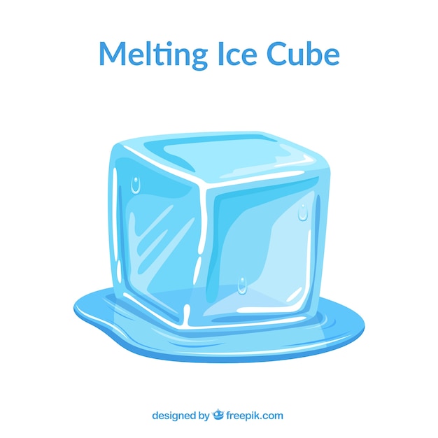 Melting ice cubes with flat design