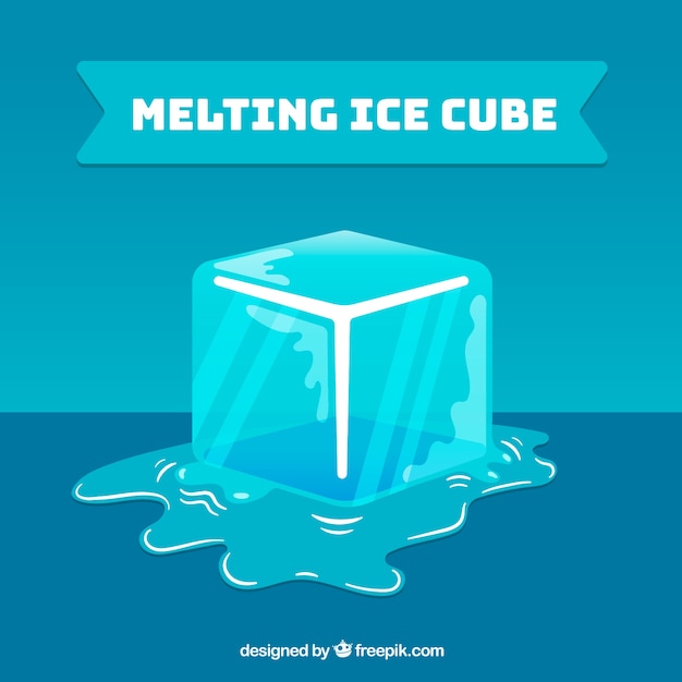 Free Vector melting ice cubes with flat design