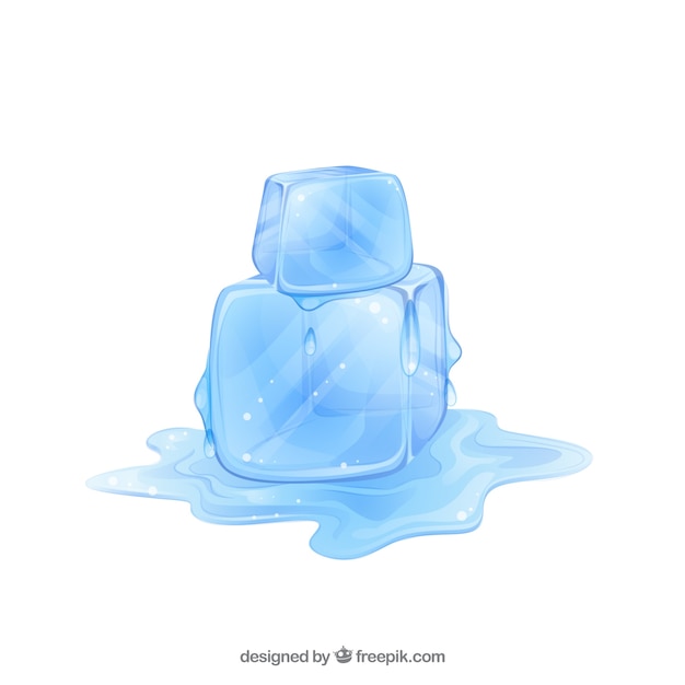 Free Vector melting ice cubes with flat design