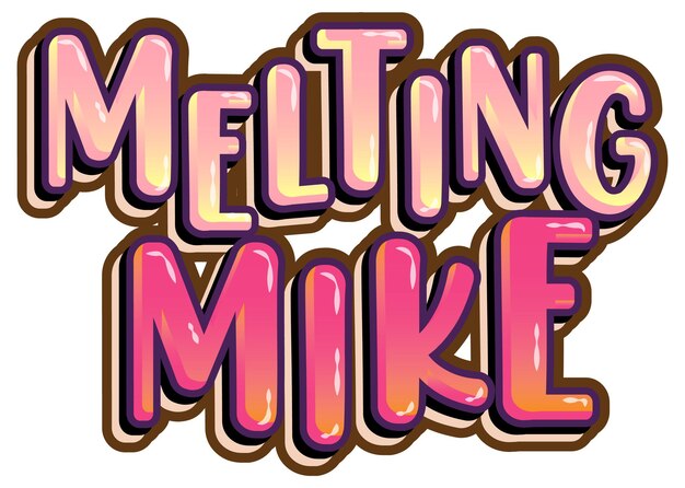 Melting Mike word logo on white background