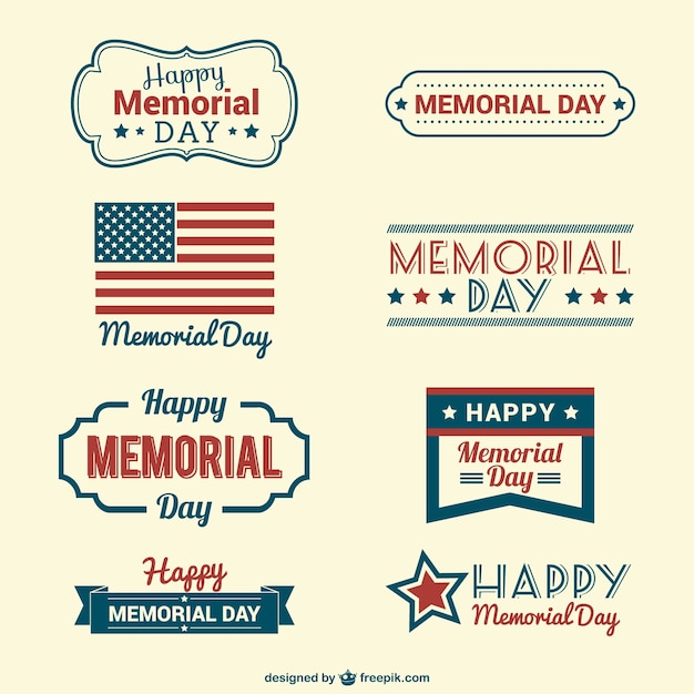 Free vector memorial day badges