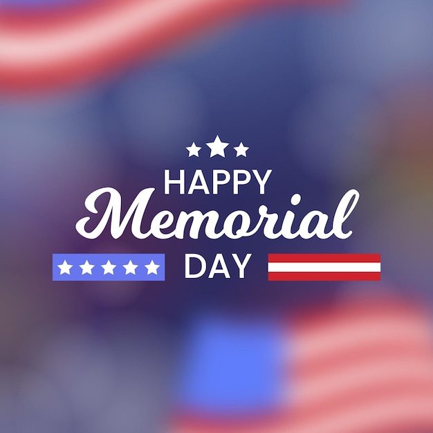 Free vector memorial day blurred background with stars