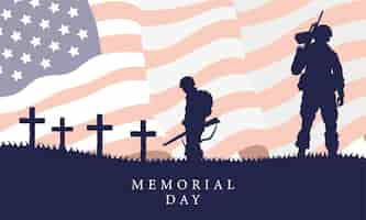 Free vector memorial day poster