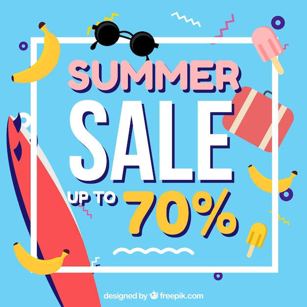 Memphis background of summer sales