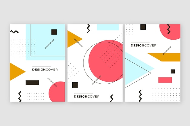 Memphis colorful design cover pack