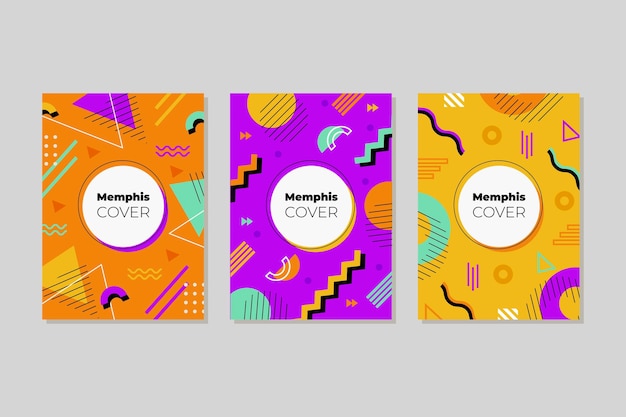 Free Vector memphis cover collection