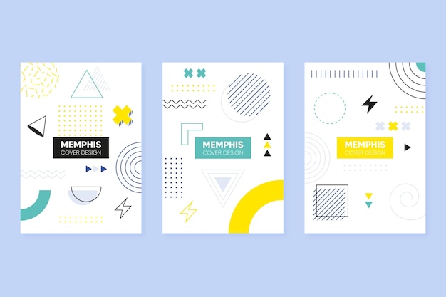 Memphis design colorful cover set