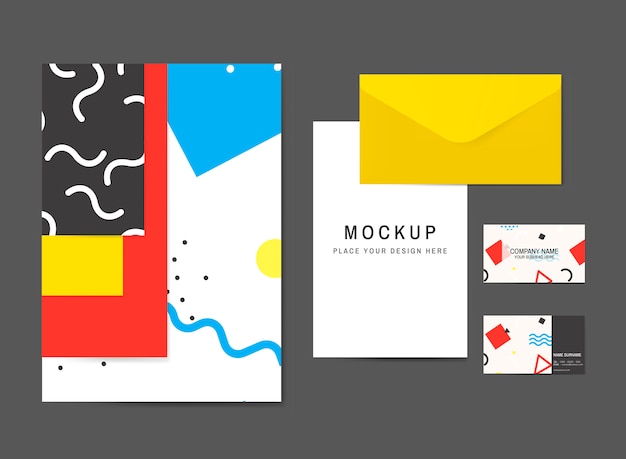 Free Vector memphis pattern cards collection