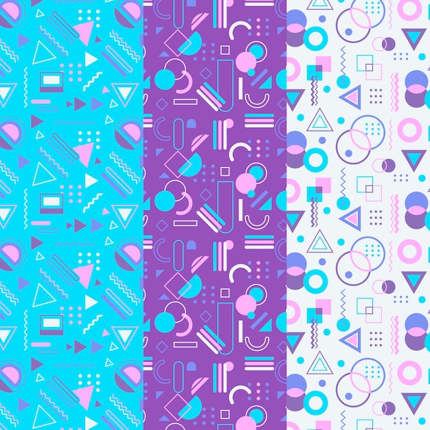 Free vector memphis pattern collection