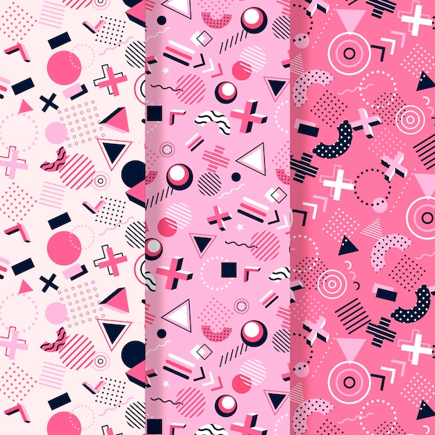 Free Vector memphis pattern collection