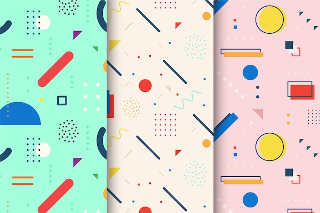 Free vector memphis pattern set