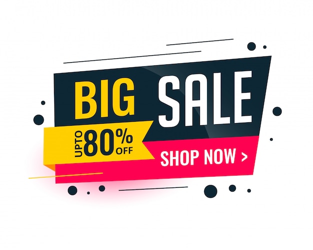 Free Vector memphis style big sale template banner 