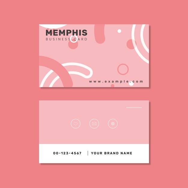 Memphis style business card design