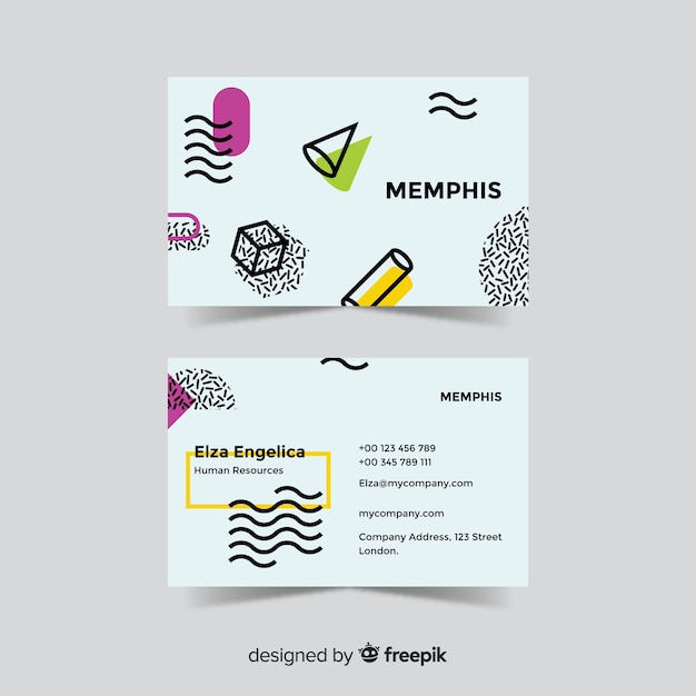 Free Vector memphis style business card template