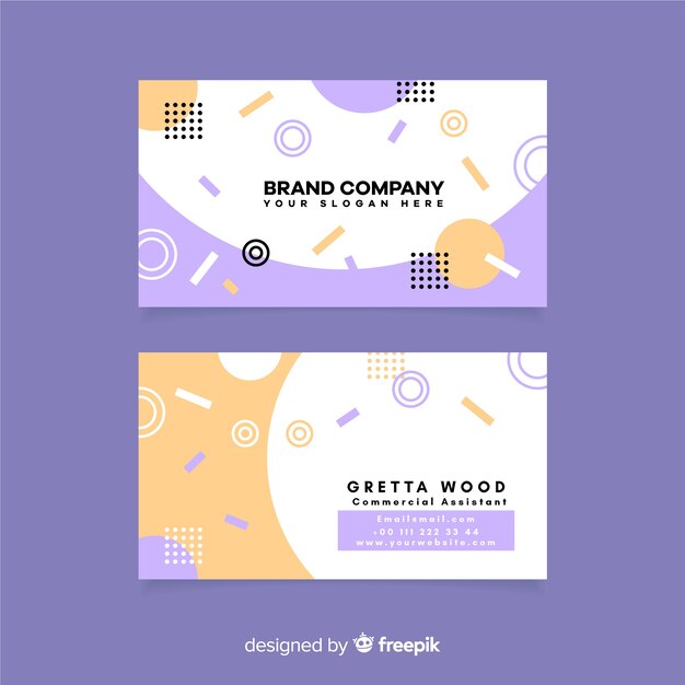 Memphis style business card template