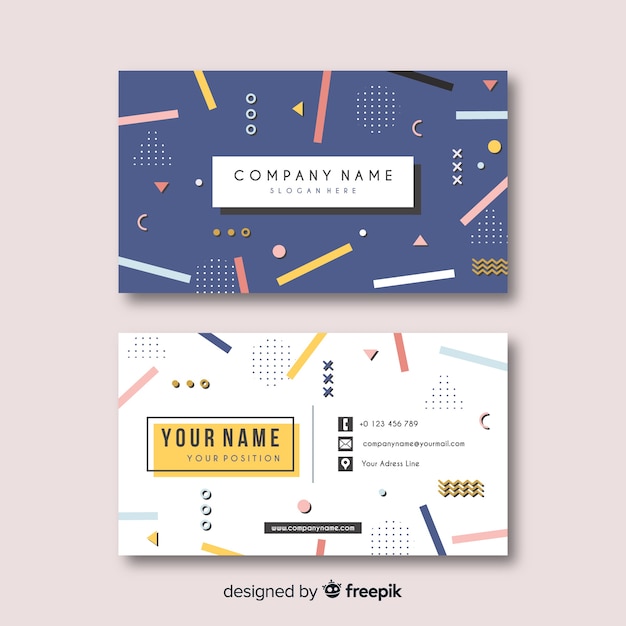 Free Vector memphis style business card template