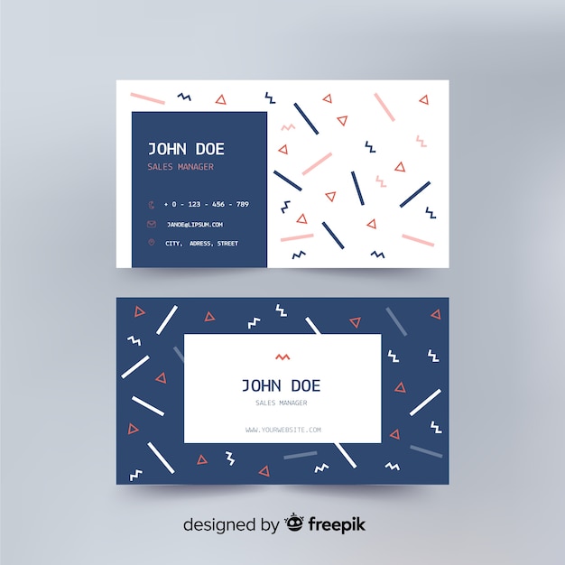 Free Vector memphis style business card template