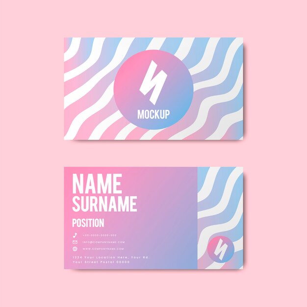 Memphis style creative business card design in bold colors