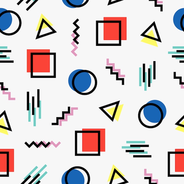 Free vector memphis style pattern design