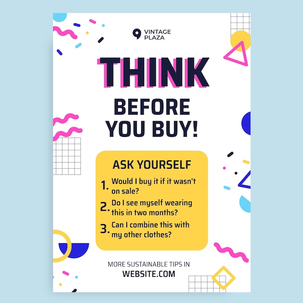 Memphis think before you buy fast fashion poster