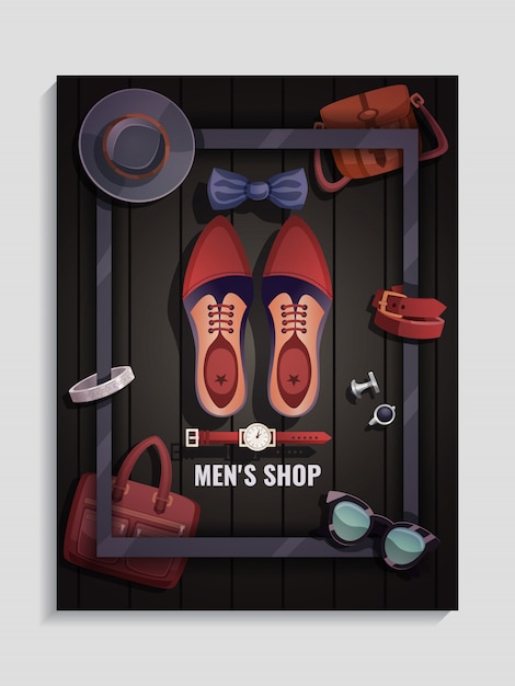 Free Vector men accessories poster