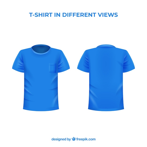 Men's t-shirt in different views with realistic style