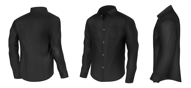 Free Vector mens classic black shirt 