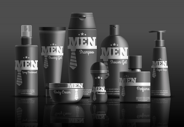 Free Vector mens cosmetic series realistic composition