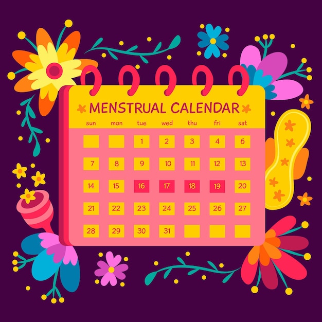 Menstrual calendar concept illustrated