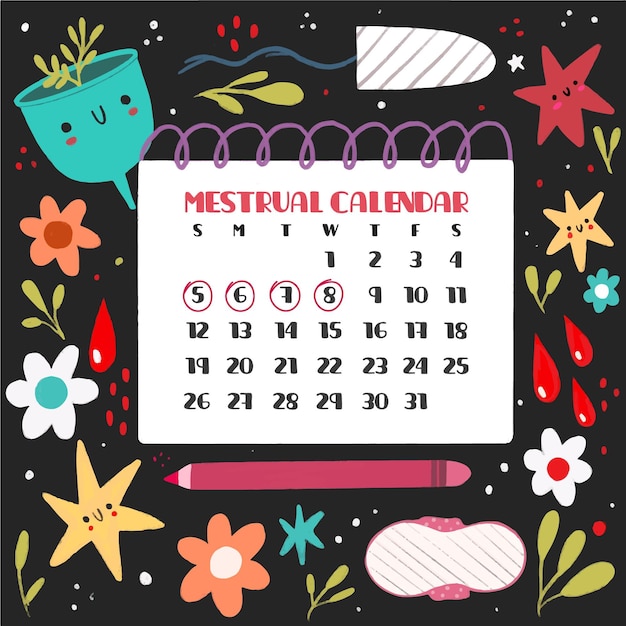 Menstrual calendar concept illustration