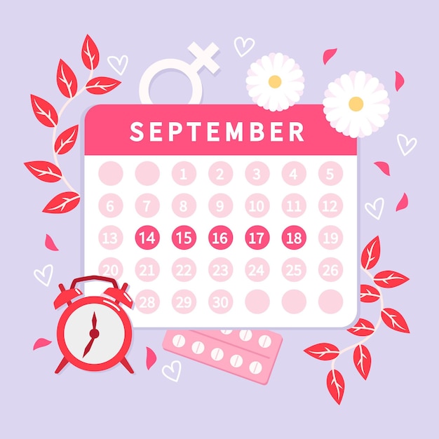 Free Vector menstrual calendar concept style