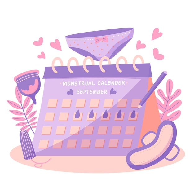 Free vector menstrual calendar concept