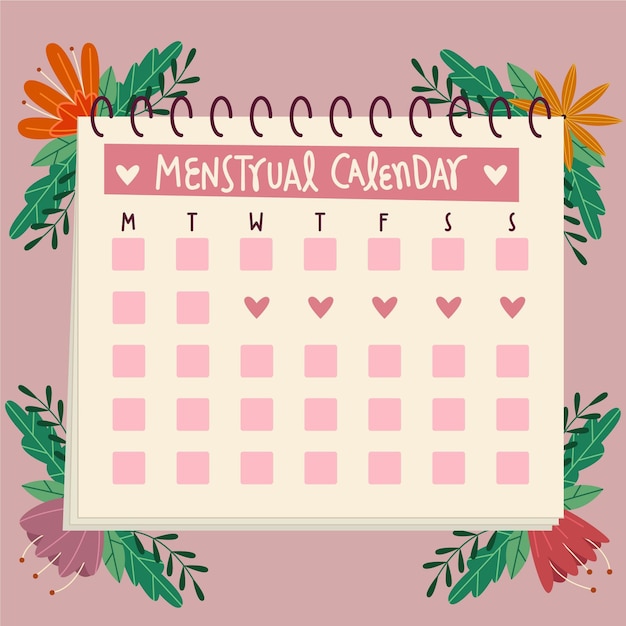 Free Vector menstrual calendar illustrated style