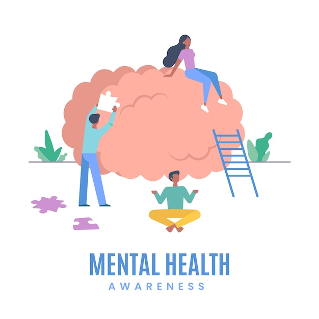 Free Vector mental health awareness concept