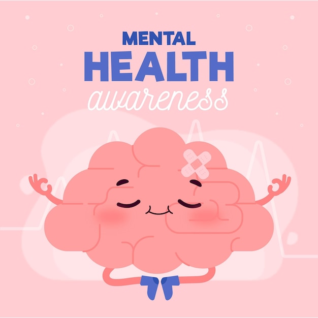 Mental health awareness  and meditation concept